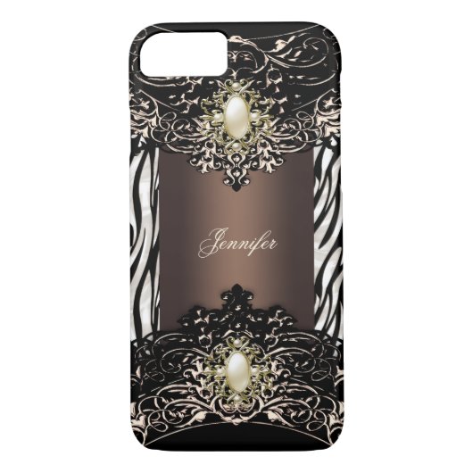 Elite Chocolate Zebra Black Pearl Brown 2 Case-Mate iPhone Hülle (Rückseite)