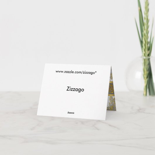 Elite Dankeschön Karte Elegantes weißes Gold (Rückseite)