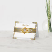 Elite Dankeschön Karte Elegantes weißes Gold (Vorderseite)