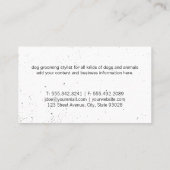 Elite Dog Grooming Elegant Golden Shears Visitenkarte (Rückseite)
