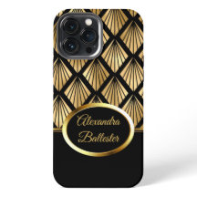 Elite Elegant Damast Art Deco Gold Schwarz