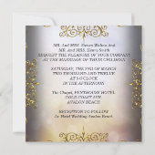 Elite Elegant Wedding Beige Gold Einladung (Rückseite)