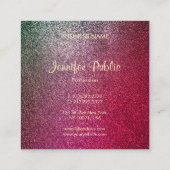 Elite-Glitzer-Vorlagenhandschrift Modernes Quadratische Visitenkarte (Rückseite)