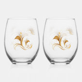 Elite Gold Tulip Set Weinglas Ohne Stiel (Rückseite)