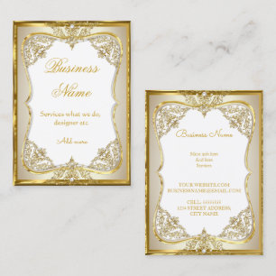 Elite Gold Weiß beige Creme Perle Visitenkarte