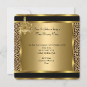 Elite Housewärming Party Kronier Gold Stuhl Einladung (Rückseite)