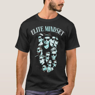 Elite Mindset Luxus Premium Herren Schwarz Grafik T-Shirt