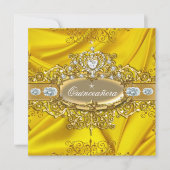 Elite Quinceanera Yellow Silver Gold Party Einladung (Vorderseite)