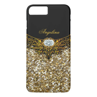 Elite Regal Gold Black Diamond Jewel iPhone 8 Plus/7 Plus Hülle