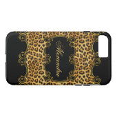 Elite Regal Leopard Gold Black Animal Print 2 Case-Mate iPhone Hülle (Rückseite (Horizontal))