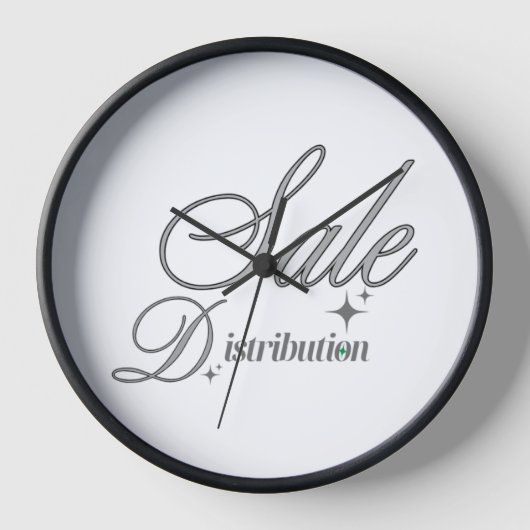 Elite Silver Script Executive Black Wood Wall Cloc Uhr (Vorderseite)