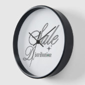 Elite Silver Script Executive Black Wood Wall Cloc Uhr (Winkel)