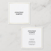 Elite Sleek Design Trendy Gold Schlicht Moderne El Quadratische Visitenkarte (Vorne/Hinten)