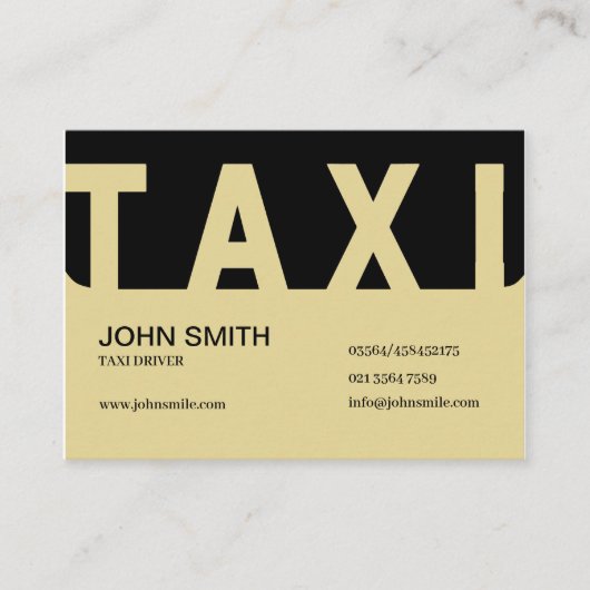 Elite Taxi Driver Visitenkarte (Vorderseite)