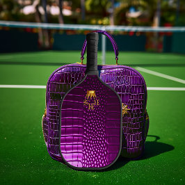 Elite Vivid Lila Imitate Krokodile Mit Monogramm Pickleball Schläger