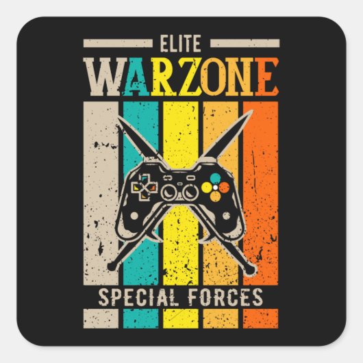 Elite Warzone Special Forces Gulag Gamer Geek Quadratischer Aufkleber (Vorderseite)