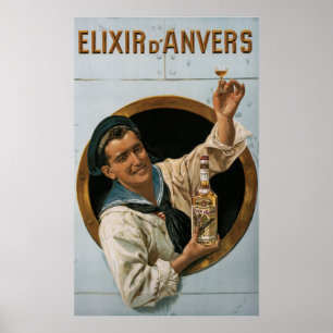 Elixier D'Anvers ~ durch Gerard Portielje Belgien Poster