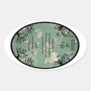 Elixir des Etiketts für Lebensmittel Ovaler Aufkleber