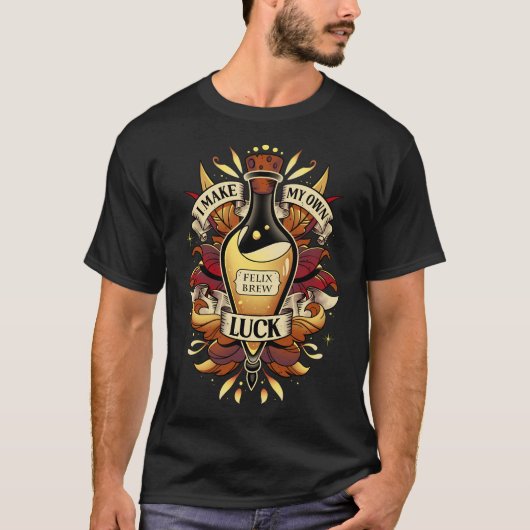 Elixir des Goldenen Lucks - Lucky Felix Brew T-Shirt (Vorderseite)