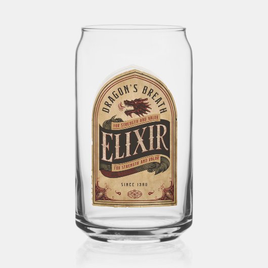 Elixir Drachenatem Halloween-Party Vintage Dosenglas (Vorderseite)