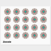 ELIZA ~ Sweet Floral Pattern ~ Personalisiert Runder Aufkleber (Blatt)