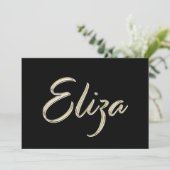 Eliza white gold Handwriting Karte (Stehend Vorderseite)