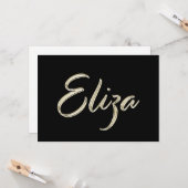 Eliza white gold Handwriting Karte (Vorderseite/Rückseite Beispiel)