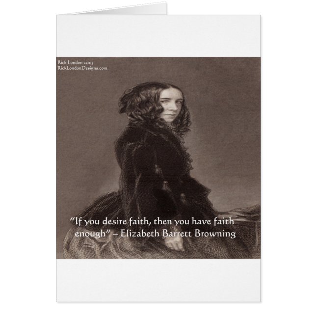 Elizabeth Barrett Browning Faith Desire Zitat (Vorne)