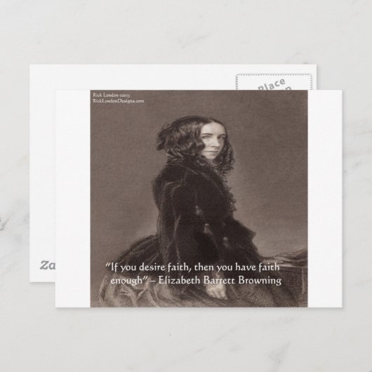 Elizabeth Barrett Browning Faith Desire Zitat Postkarte (Vorne/Hinten)