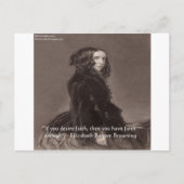 Elizabeth Barrett Browning Faith Desire Zitat Postkarte (Vorderseite)