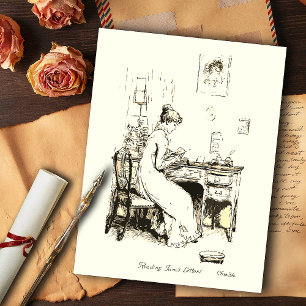 Elizabeth Bennet liest den Brief ihrer Schwester B Postkarte