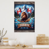 Elizabeth Canadian Beaver and Mountains Poster (Küche)