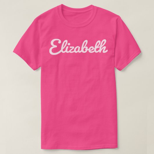 Elizabeth Cursive Script Typografy White Text T-Shirt (Design vorne)