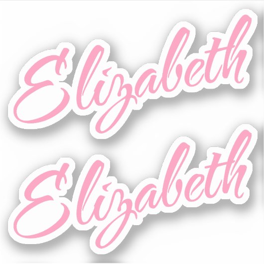 Elizabeth Decorative Name in Pink x2 Aufkleber (Vorderseite)