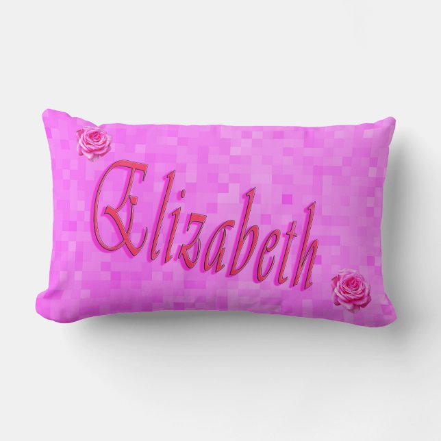 Elizabeth Girls Name Logo, Lendenkissen (Vorderseite)