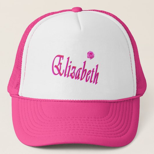 Elizabeth Girls Name Logo, Truckerkappe (Vorderseite)
