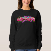 Elizabeth-Graffiti-Schwarzes Streetwear Sweatshirt (Vorderseite)