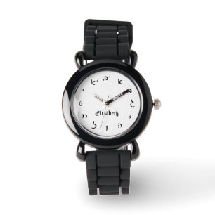 Elizabeth - hebräische Skript-Ziffern Armbanduhr