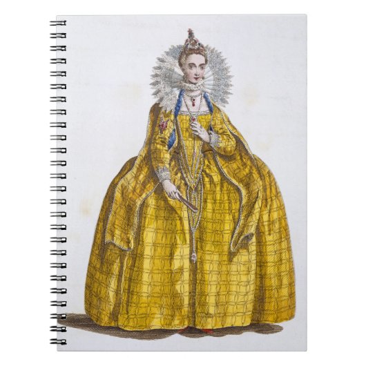 Elizabeth I (1530-1603) (farbiger Stich) Notizblock (Vorderseite)