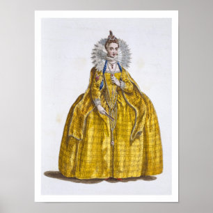 Elizabeth I (1530-1603) (farbiger Stich) Poster