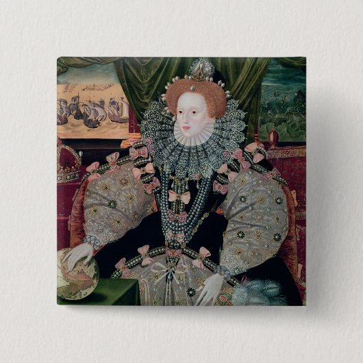 Elizabeth I, Armada-Porträt, c.1588 Button (Vorderseite)