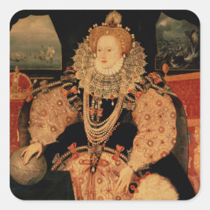 Elizabeth I, Armadaporträt, c.1588 Quadratischer Aufkleber