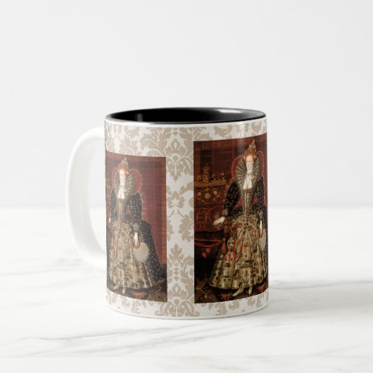 Elizabeth I c 1599 Zweifarbige Tasse (Vorderseite Links)