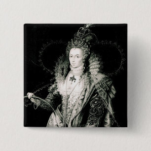 Elizabeth I gezeichnet durch W.Derby und vorbei Button