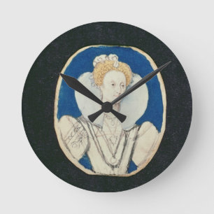 Elizabeth I, miniature portrait, (unfinished) Runde Wanduhr