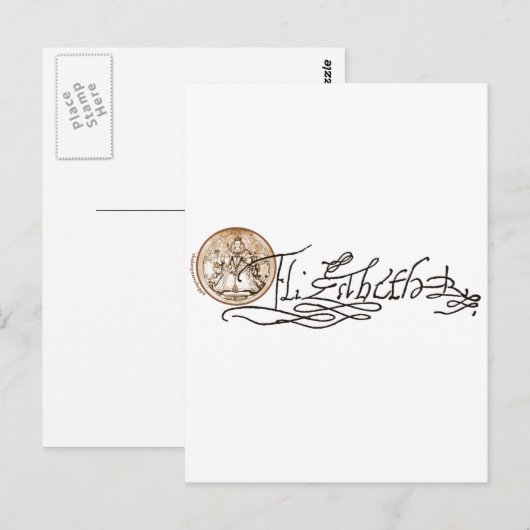 Elizabeth I Unterschrift (Version 2) Postkarte (Vorne/Hinten)