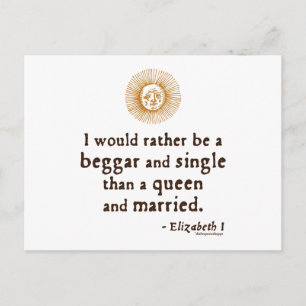 Elizabeth I Zitat über die Ehe Postkarte