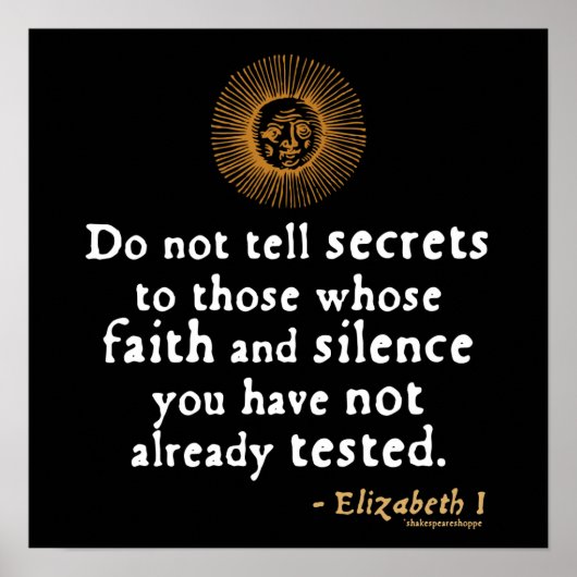 Elizabeth I Zitat über Vertrauen Poster (Vorne)