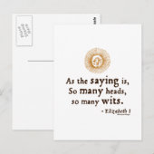 Elizabeth I Zitat über Wits Postkarte (Vorne/Hinten)