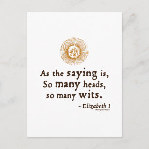 Elizabeth I Zitat über Wits Postkarte
